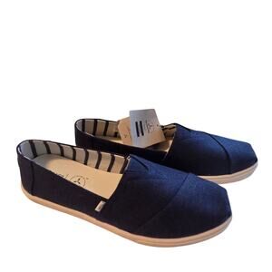 Toms New Alpargara Cupsole Slip On Sneaker Shoes, Navy Heritage Canvas size 11